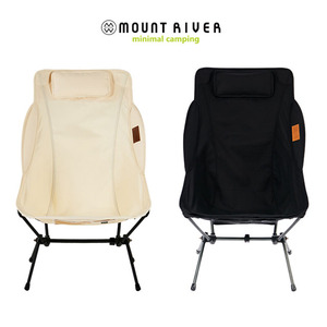 마운트리버 투스텝 와이드체어 (블랙/아이보리) / 캠핑 의자 등받이 각도조절 릴렉스체어,캠핑용품